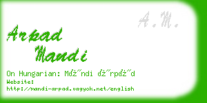 arpad mandi business card